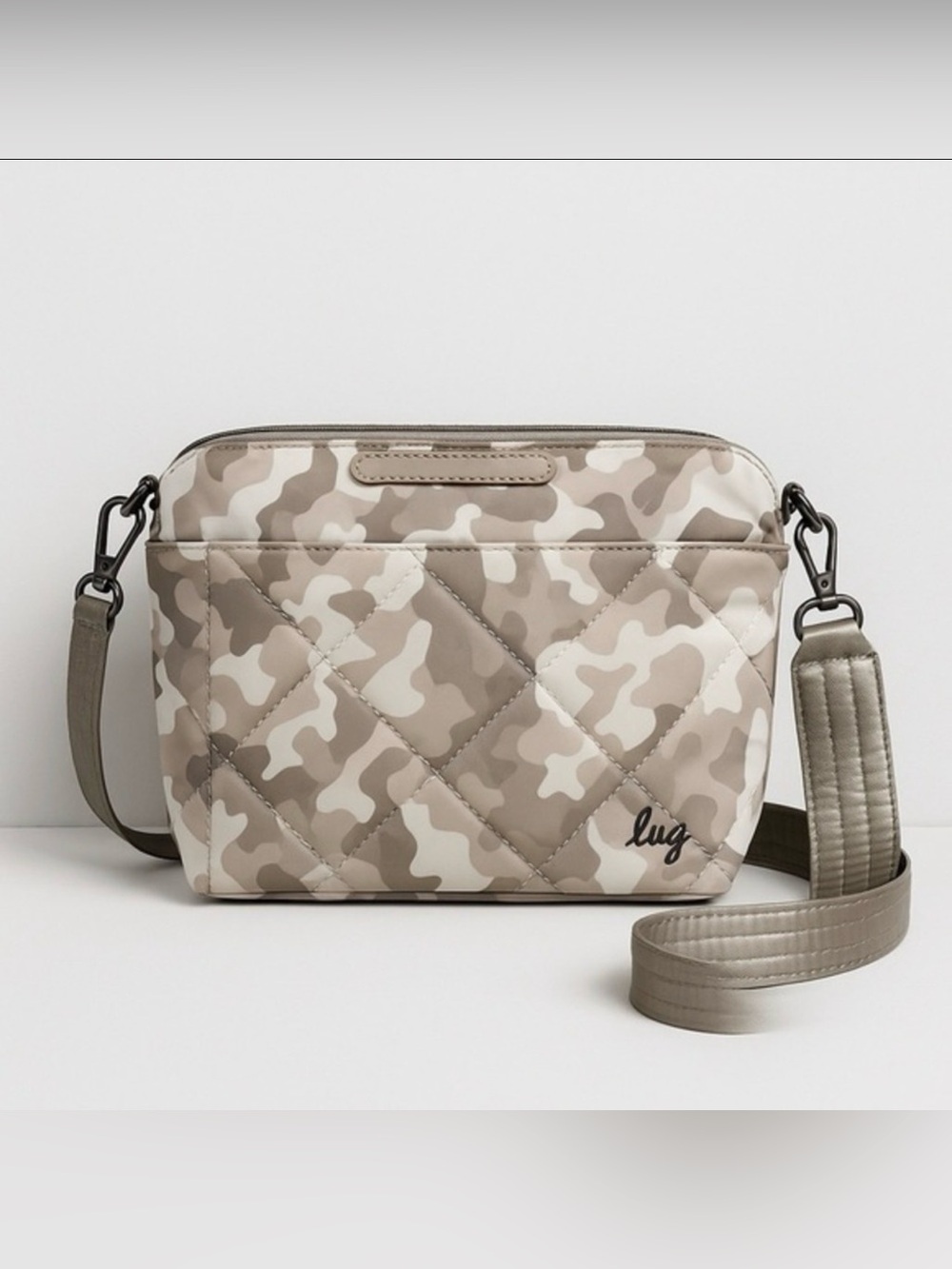 LUG FLARE Crossbody bag in Camo Taupe.  Like New without tags.